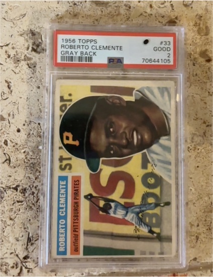 1956 Topps #33 Roberto Clemente Gray Back — front