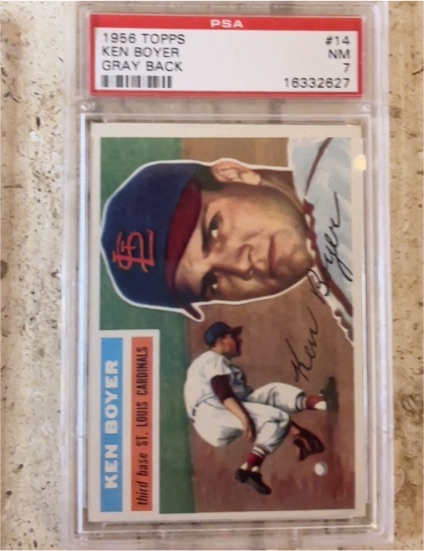 1956 Topps #14 Ken Boyer Gray Back — front