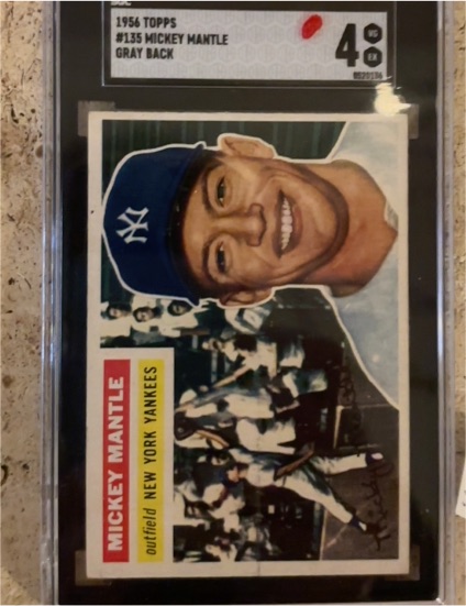 1956 Topps #135 Mickey Mantle — front