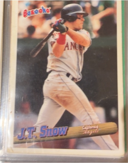 1996 Topps Bazooka #2 J.T. Snow — front