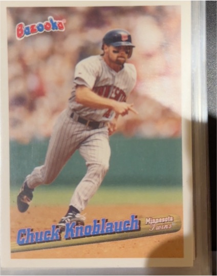 1996 Topps Bazooka #65 Chuck Knoblauch — front