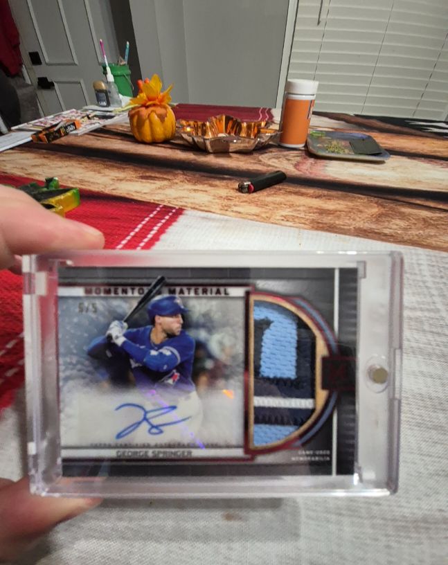 2023 Topps Museum Collection Momentous Material Jumbo Patch Auto George Springer — front