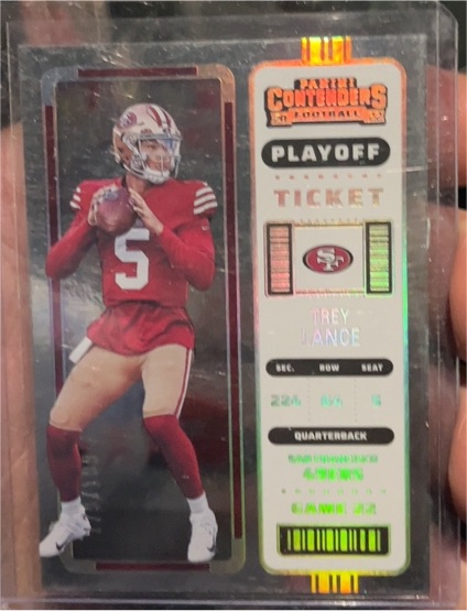 2022 Panini Contenders Playoff Ticket #82 Trey Lance — front