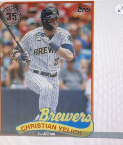 2024 Topps #89B-43 Christian Yelich 1989 Topps Baseball 35th Anniversary Milwaukee Brewers — front