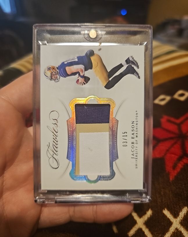 2020 Panini Flawless Jacob Eason 3 Color Patch #03/15 — front
