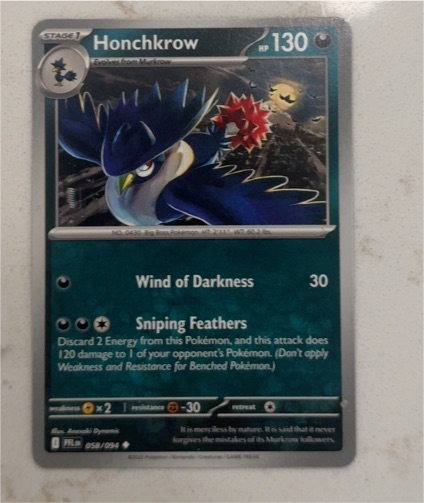 2025 Pokemon TCG Phantasmal Flames #058 Honchkrow — front