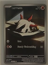 2024 Pokémon TCG SV08: Surging Sparks #196/191 Larvesta Illustration Rare — front