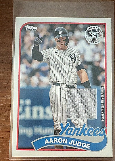 2024 Topps Series 1 1989 Topps Baseball Relics #89BR-AJ Aaron Judge — front