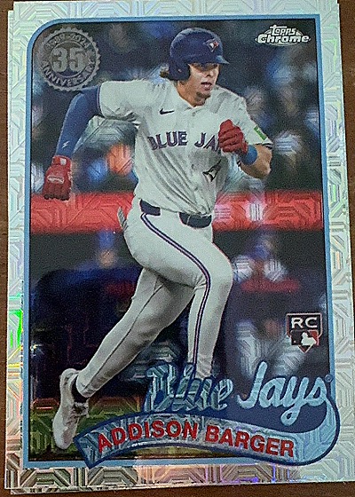 2024 Topps Update 1989 35th Chrome Silver Pack Mojo Addison Barger Rookie RC — front