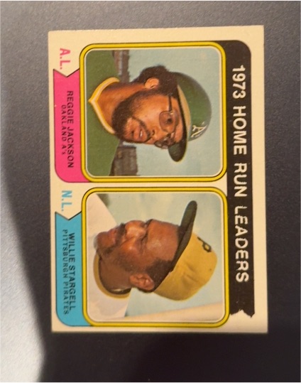 1974 Topps #202 1973 Home Run Leaders Reggie Jackson, Willie Stargell — front
