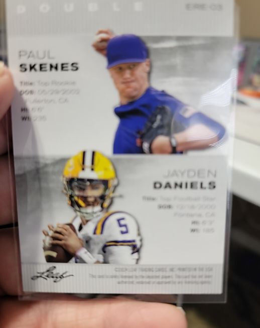 2024 Leaf Exclusive Double Rookie #ERE-03 Paul Skenes / Jayden Daniels — front