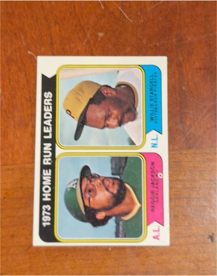 1974 Topps #202 1973 Home Run Leaders Reggie Jackson / Willie Stargell — front