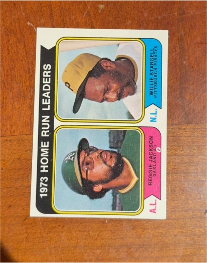 1974 Topps #202 1973 Home Run Leaders Reggie Jackson/Willie Stargell — front