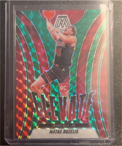 2024-25 Panini Mosaic #14 Matas Buzelis Elevate Green Mosaic Rookie — front
