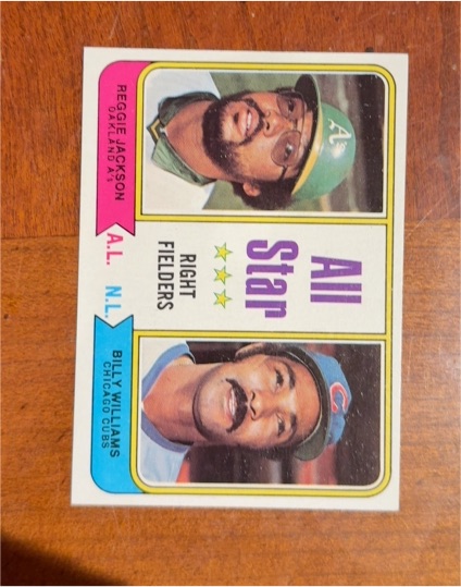 1974 Topps #338 All Star Right Fielders Reggie Jackson Billy Williams — front