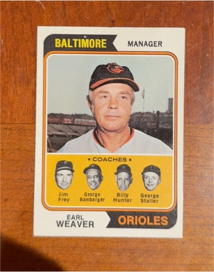 1974 Topps #306 Earl Weaver — front