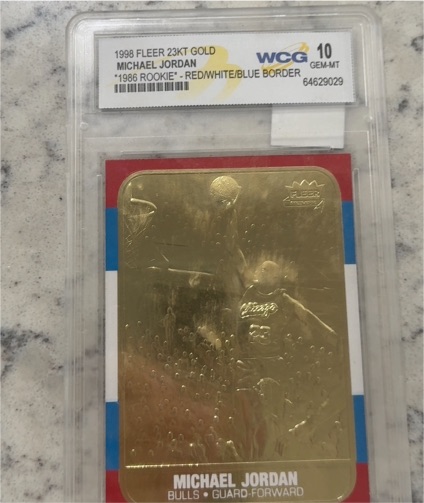 1998 Fleer 23KT Gold #1986 Rookie Michael Jordan — front