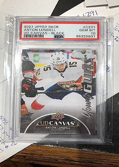 2021 Upper Deck UD Canvas Black #C231 Anton Lundell — front