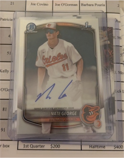 2025 Bowman Chrome #CPA-NG Nate George — front