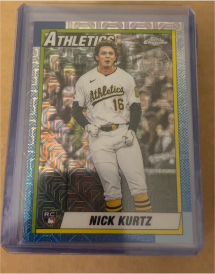 2025 Topps Update #U90C-93 Nick Kurtz Silver Pack Mojo Chrome RC — front