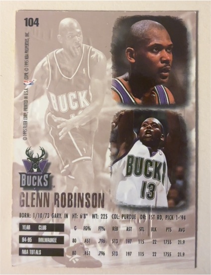 1995-96 Fleer Ultra #104 Glenn Robinson — front