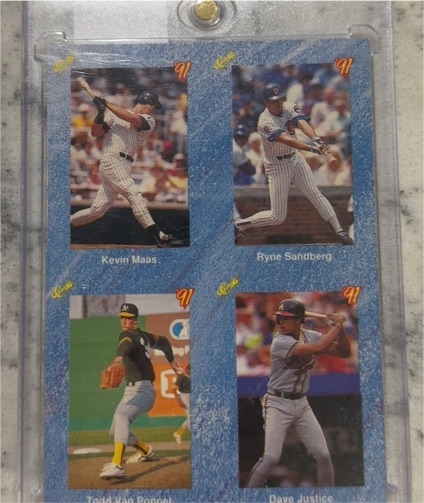 1991 Classic I #NNO Ryne Sandberg / Kevin Maas / Todd Van Poppel / Dave Justice — front