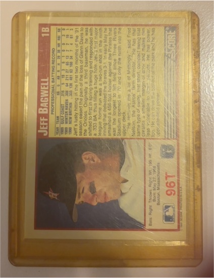 1991 Score #196T Jeff Bagwell Rookie Card — front