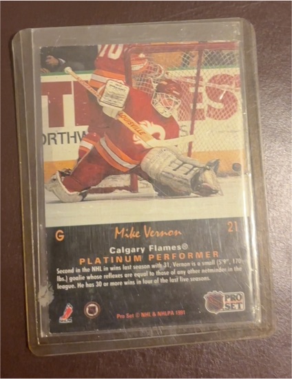 1991-92 Pro Set Platinum #21 Mike Vernon — front