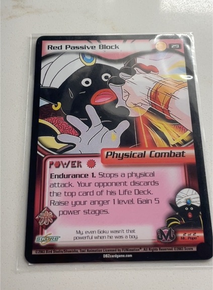 2003 Score Dragon Ball Z #29 Red Passive Block — front