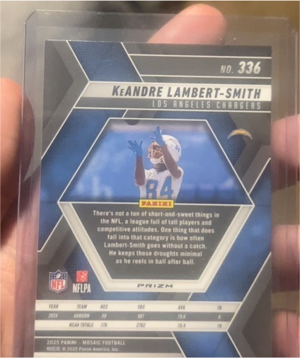 2025 Panini Mosaic Football #336 Keandre Lambert-Smith — front