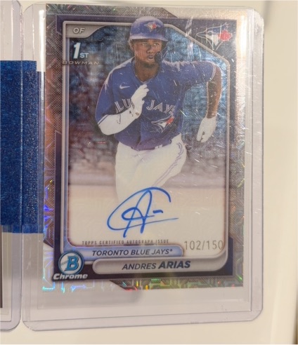 2024 Bowman Chrome Prospect Autographs #CPA-AAR Andres Arias — front