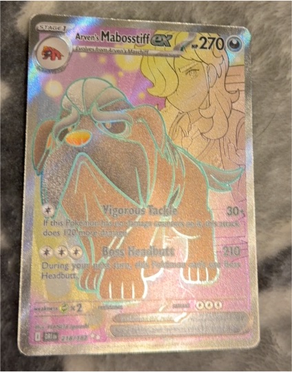 2025 Pokémon TCG Scarlet & Violet Destined Rivals #218 Arven's Mabosstiff ex — front