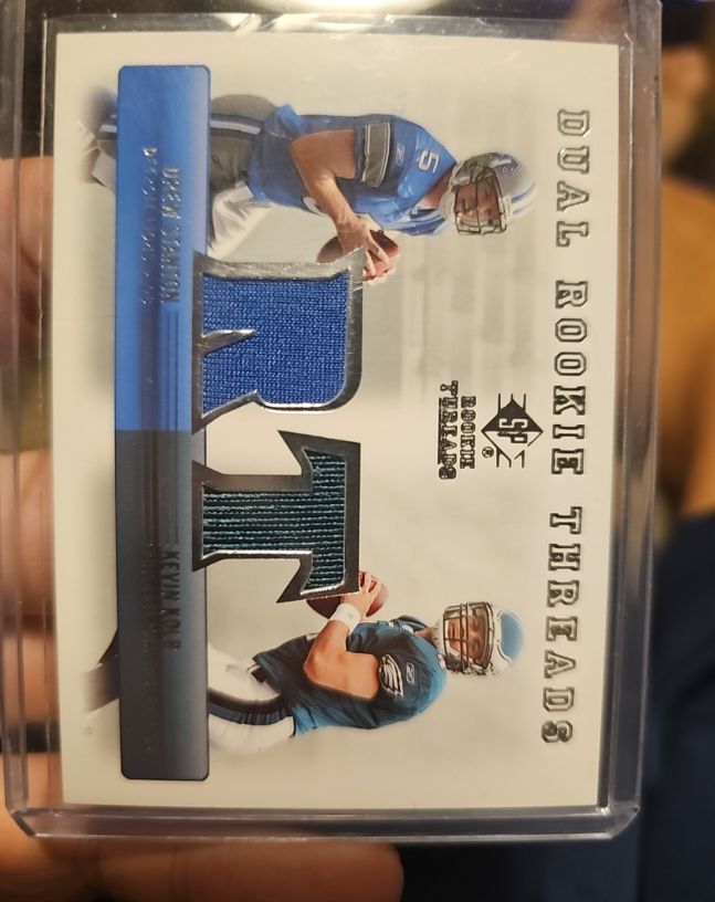 2007 SP Rookie Threads #DRT-SK Drew Stanton / Kevin Kolb Rookie Threads Dual — front