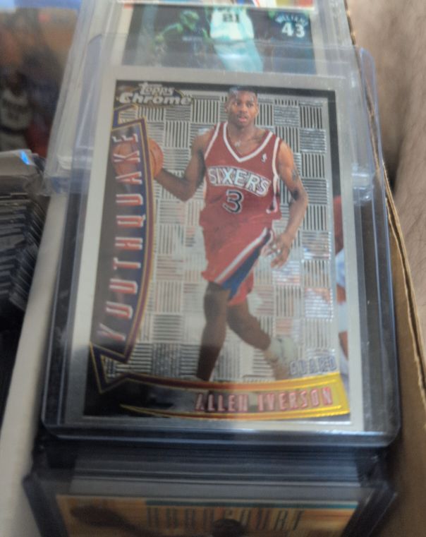1996-97 Topps Chrome #YQ1 Allen Iverson Youthquake Rookie — front