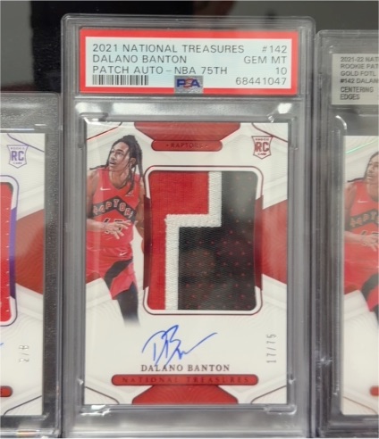 2021 National Treasures #142 Dalano Banton Patch Auto NBA 75th — front