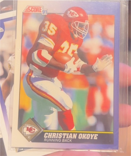 1991 Score #70 Christian Okoye — front