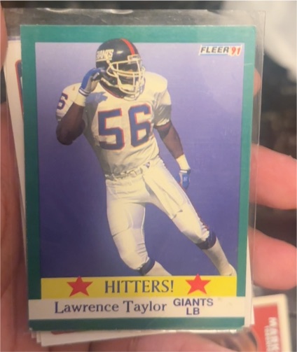 1991 Fleer Hitters #398 Lawrence Taylor — front