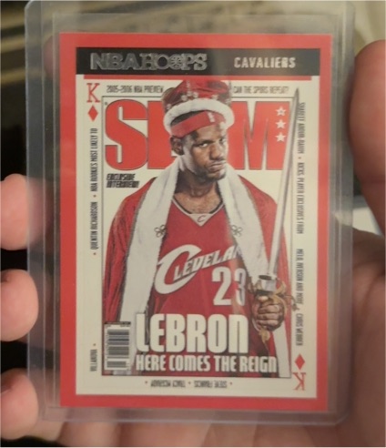 2021-22 Panini NBA Hoops #93 LeBron James Slam Here Comes The Reign Cavaliers — front