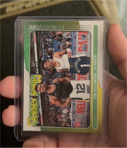 2020-21 Panini Hoops #10 Zion Williamson / Ja Morant Jersey Swap — front