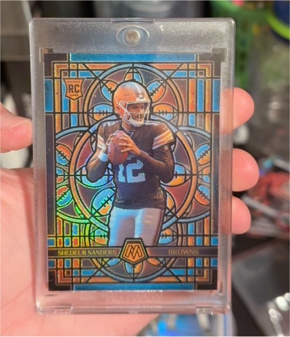 2025 Panini Mosaic Stained Glass Shedeur Sanders RC Browns — front