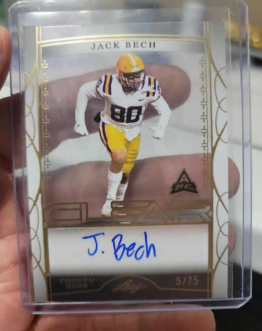 2022 Leaf Trinity Clear Autographs #CA-JB2 Jack Bech — front