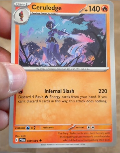 2025 Pokémon TCG Phantasmal Flames #020 Ceruledge — front