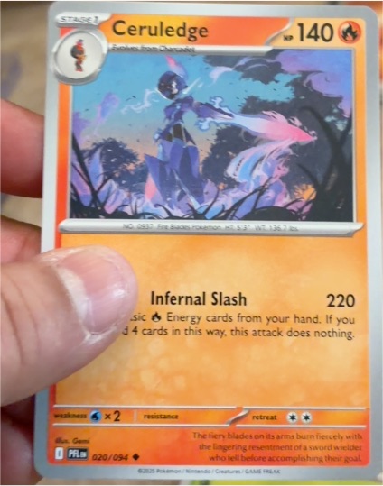 2025 Pokemon ME02 Phantasmal Flames #020 Ceruledge — front