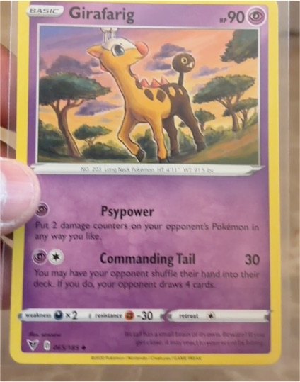 2020 Pokemon Sword & Shield Vivid Voltage #065 Girafarig — front