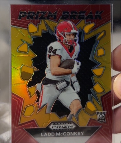 2024 Panini Prizm Draft Picks #PB-LMY Ladd McConkey Prizm Break — front
