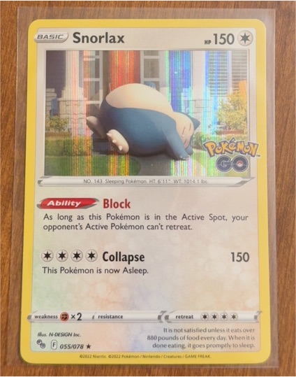 2022 Pokemon GO #055 Snorlax — front
