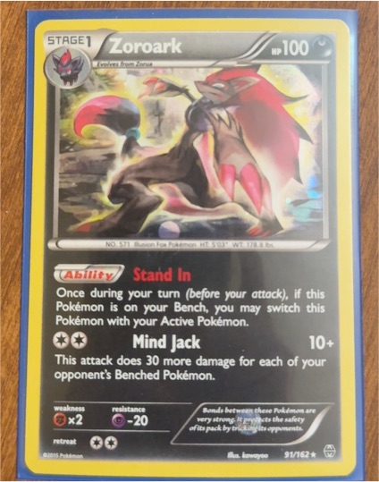 2015 Pokémon BREAKthrough #91/162 Zoroark — front