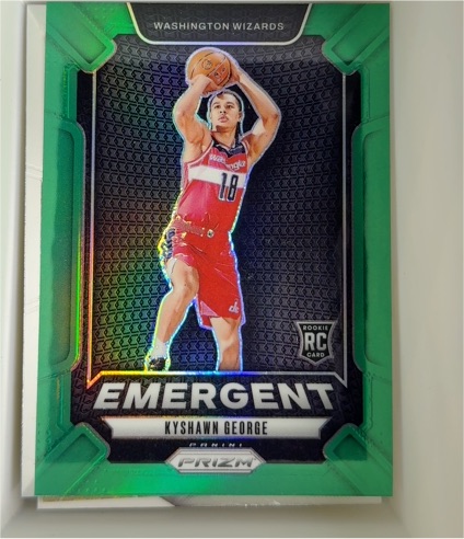 2024-25 Panini Prizm #3 Kyshawn George Emergent Green Prizm — front
