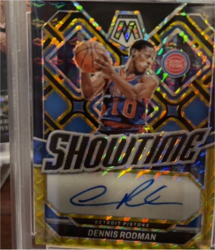 2023-24 Panini Mosaic #SS-ROD Dennis Rodman Showtime Signatures Mosaic — front