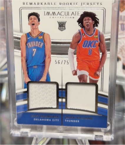 2022-23 Panini Immaculate Remarkable Rookie Jerseys #56/75 Chet Holmgren & Jalen Williams — front
